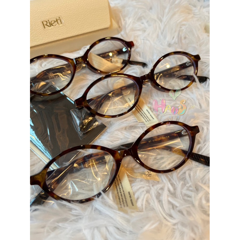 พร้อมส่ง Leopard/ของแท้ 💯  RIETI ERICA GLASSES แว่นตา มาพร้อมเลนส์กรองแสงสีฟ้า