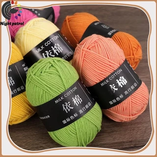 พร้อมส่งจากไทย ไหมพรมฝ้าย 4ply ไหมพรมคอตตอนนม สำหรับถักโครเชต์ ครบสี น้ำหนัก 50 กรัม milk cotton