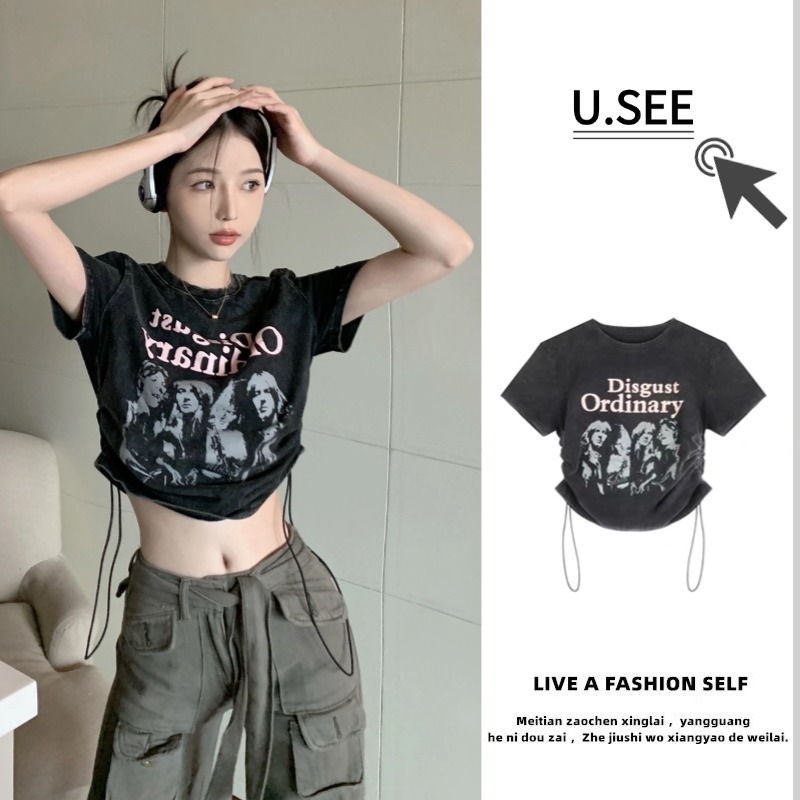 เสื้อเเฟชั่น เสื้อครอป เชิ้ตสไตล์Y2K ทรงวินเทจ ไฮโซสุดๆ#2025