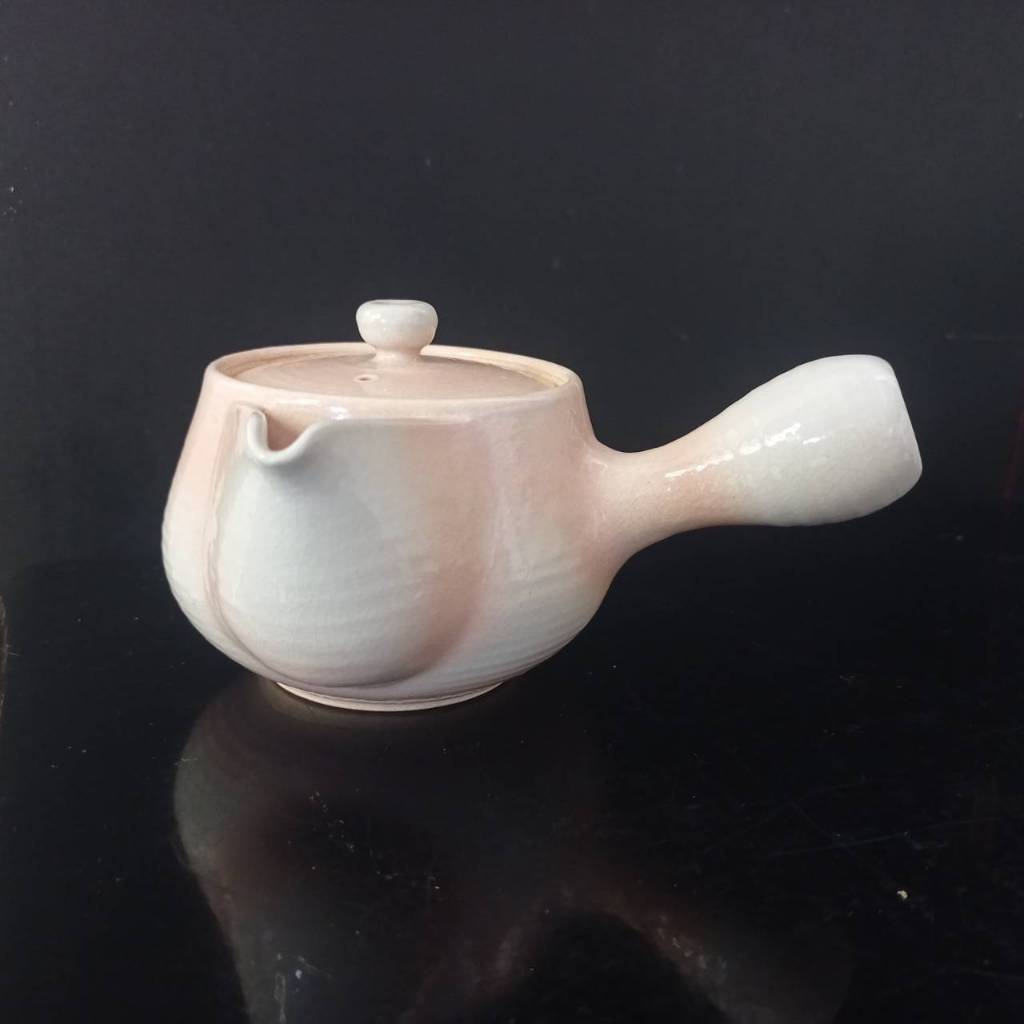 Teapot Kyusu Japanese Tea Pot Pink Gohonte Hagi-yaki Kyusu Yunomi ใหม่ สมบูรณ์