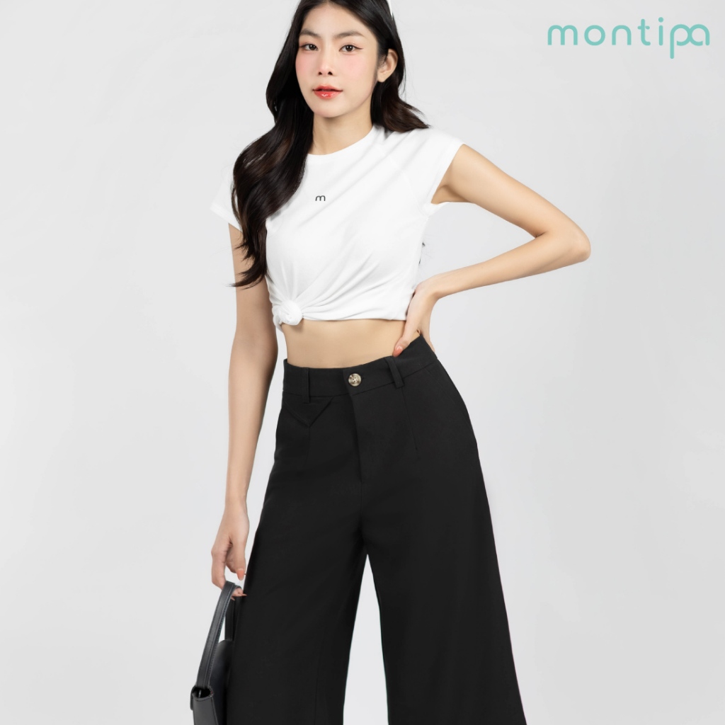 Montipa กางเกงห้าส่วน ซิปหน้า ดีเทลแต่งฝากระเป๋า ผ้า Comfort 4APNS98 - รูปที่ 3