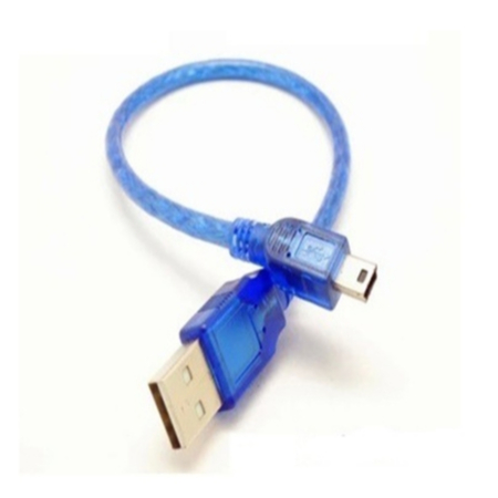 สาย USB TO Mini 5Pin 30cm สีฟ้า