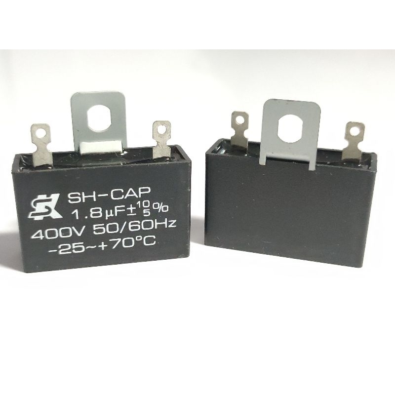 คาปาซิเตอร์ SK 1.8 uf/400v ของเเท้ % อะไหล่พัดลมฮาตาริ สามารถใส่ได้ทุกยี่ห้อ เเก้อาการหมุนช้า