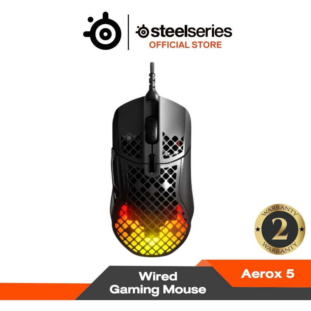 SteelSeries Aerox 5 Wired Lightweight Mouse Onyx - Black [62401]