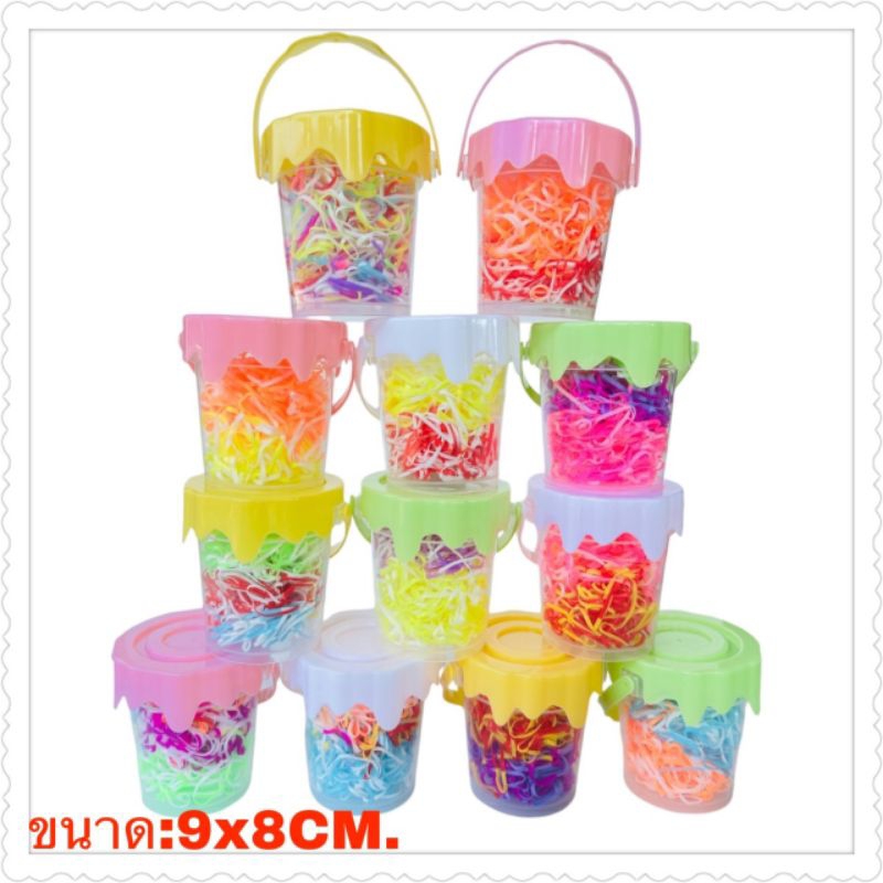 หนังยางรัดผมสีทูโทนเส้นกลางคละสีในกระปุก 12 กระปุก(ทางร้านขอเป็นคนเลือกกระปุกให้กระปุกจะมีแบบถังกับตัวการ์ตูนค่ะ)