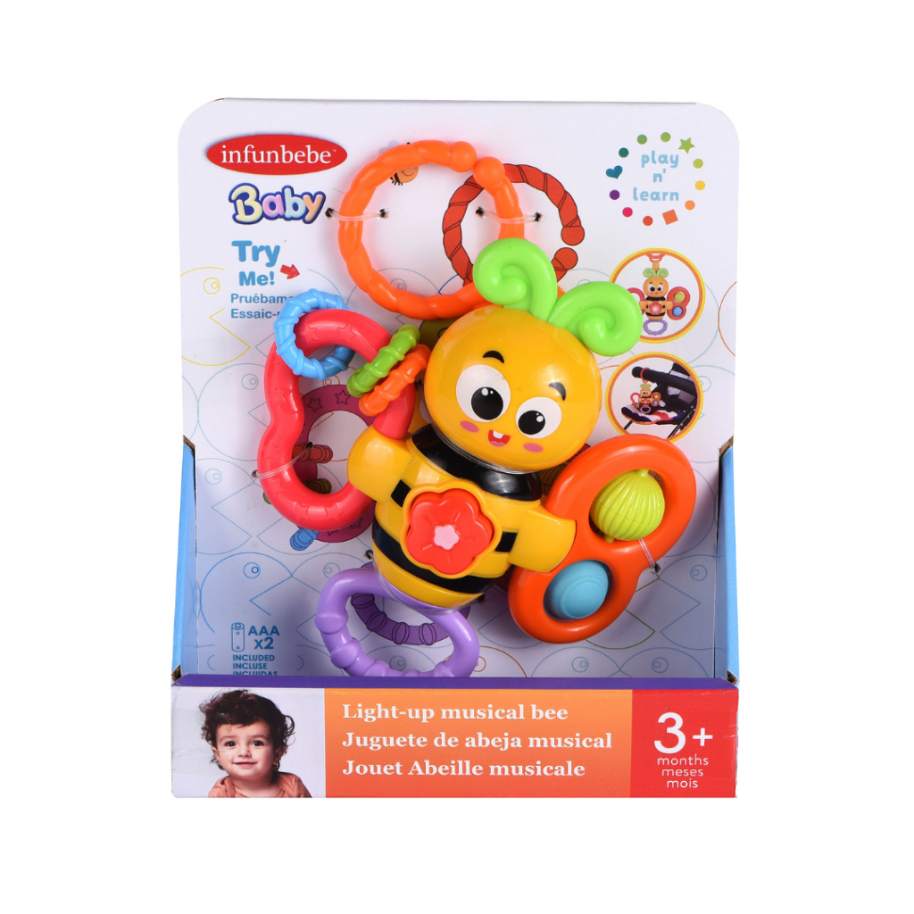 Wel-B x Infunbebe Light-Up Musical Bee (ตุ๊กตาดนตรีผึ้ง) - ของเล่น ของเล่นเด็ก ผึ้งน้อย ยางกัดรูปสัต