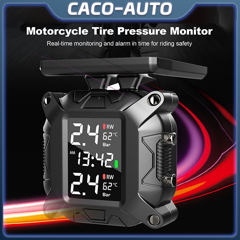 CACO ระบบตรวจสอบความดันลมยางรถจักรยานยนต์ เซ็นเซอร์ยาง TPMS สําหรับรถจักรยานยนต์ และสกูตเตอร์