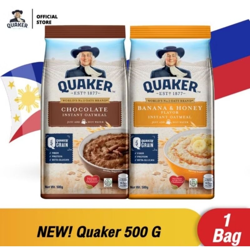 <<สินค้าขายดี>>Quaker เควกเกอร์ข้าวโอ๊ตรสช้อคโกเล็ตและกล้วยหอมผสมน้ำผึ้งขนาด500กรัม