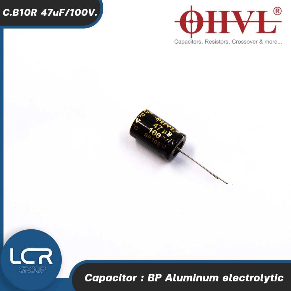 OHVL C.B10R 33-300uF 100V. BP คาปาซิเตอร์ ตัวเก็บประจุ ซีคล่อมลำโพง Aluminum electrolytic capacitor - รูปที่ 2