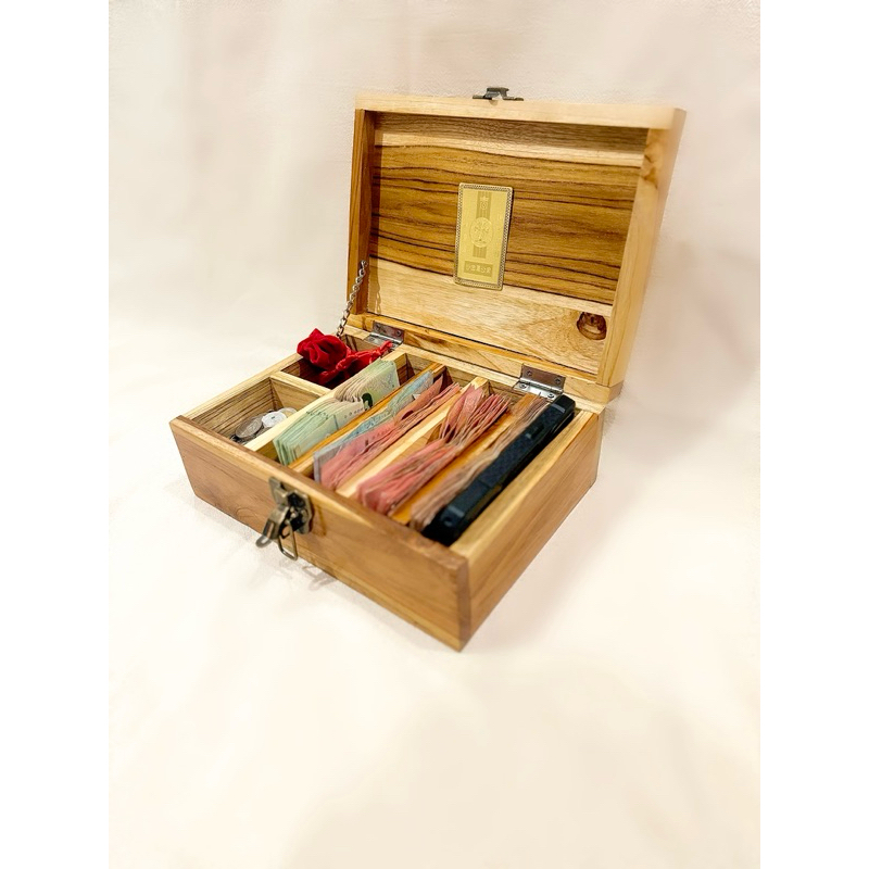 กล่องเก็บเงิน เรียกทองเก็บแล้วเฮง เก็บแล้วรวย แยกช่อง ล็อคได้ ใส่แม่กุญแจล็อคได้ พร้อมลุย❤️ - รูปที่ 7