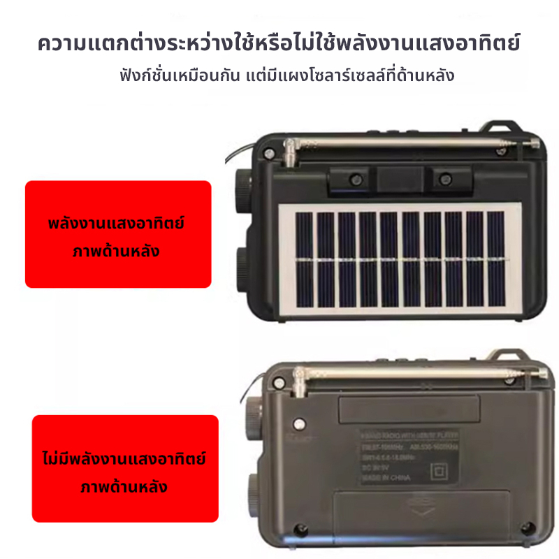 วิทยุธานินท์ วิทยุทรานซิสเตอร์ วิทยุ AM-FM ใช้ถ่าน/ไฟฟ้าได้ คลื่นชัด เสียงใส รองรับการเล่นบลูทูธ/การ์ด TF/FM/AM/SW/ USB