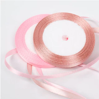 ริบบิ้นผ้าซาติน ริบบิ้นผ้าซาติน 2 ด้าน ขนาด0.6 cm ยาว25 หลา DIY สําหรับตกแต่งบรรจุภัณฑ์
