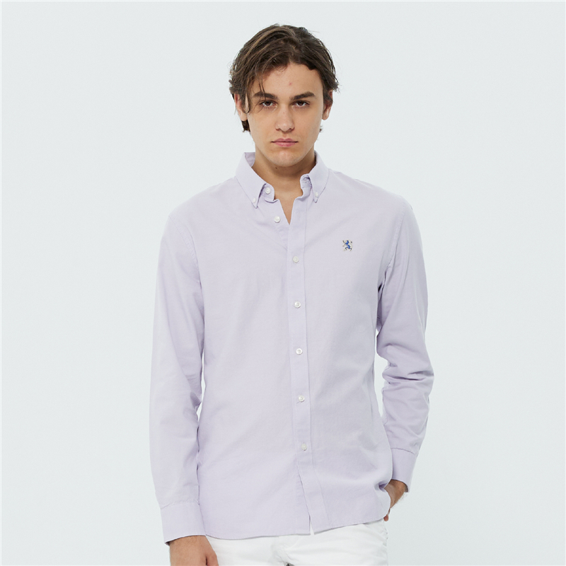 GIORDANO เสื้อเชิ้ตผู้ชาย Men's Long Sleeve Oxford Shirt 01044093