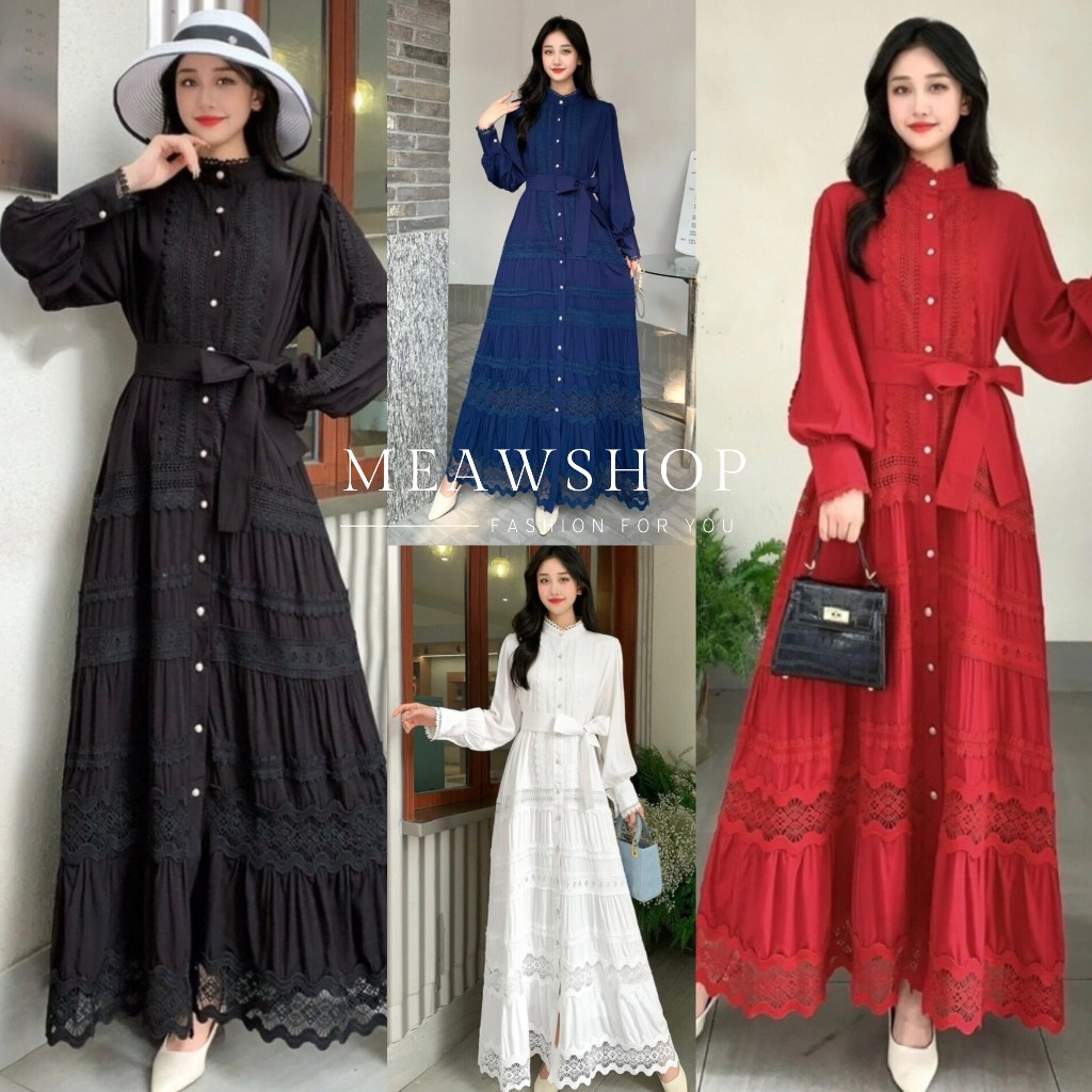 มี8สีค่ะ Maxidress ทรง oversize ชุดออกงาน ไปงาน ชุดไปวัด ทำบุญ ชุดไปทะเล ชุดงานหมั้น เพื่อนเจ้าสาว ส