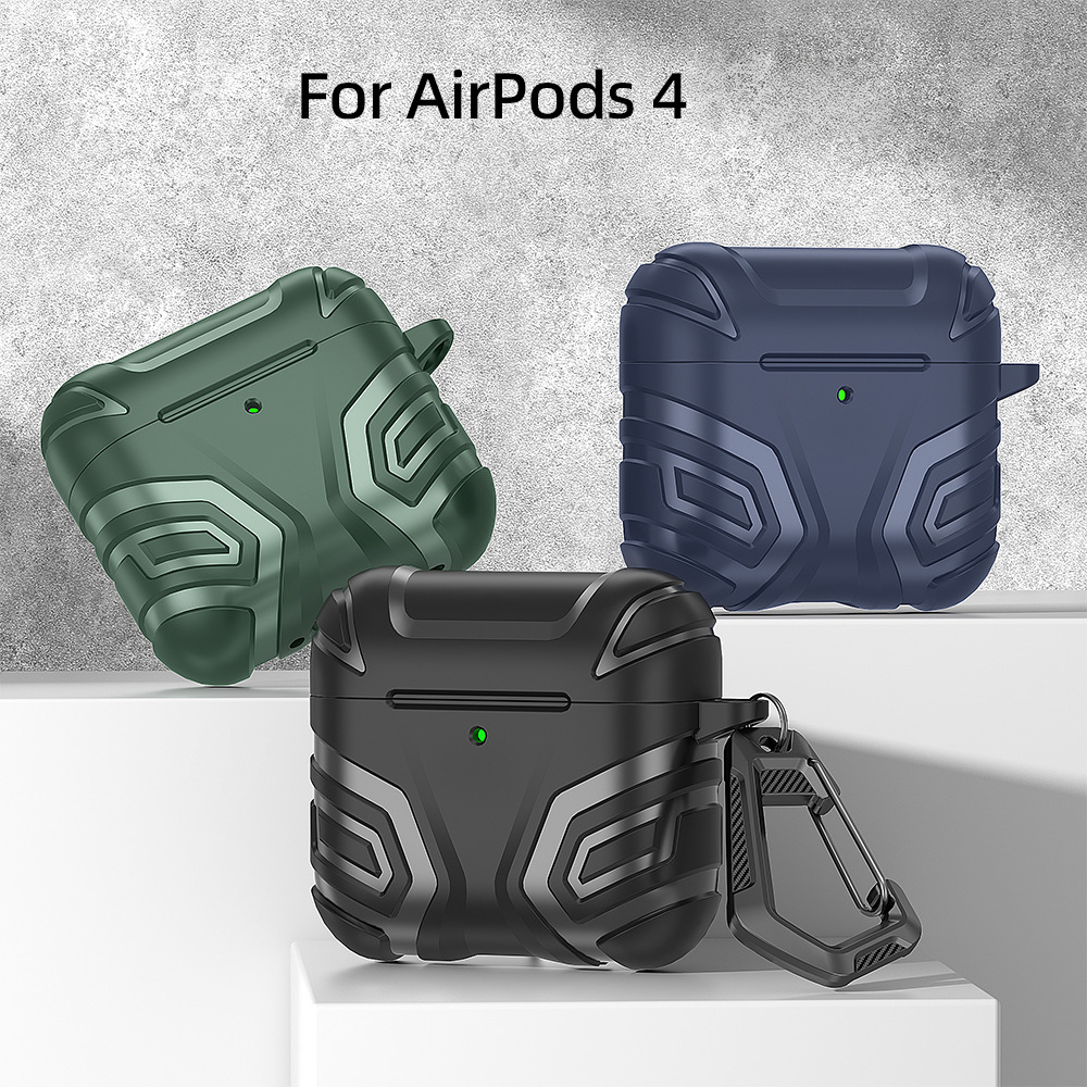 เคสแอร์พอด Pro3 (Airpods4) Gen รุ่นที่ 4 3 2 1 Pro เคสแข็ง พร้อมที่คล้อง มีตัวล๊อค (Model.2)