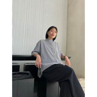 Checked blouse เสื้อคอจีน ลายสก็อต