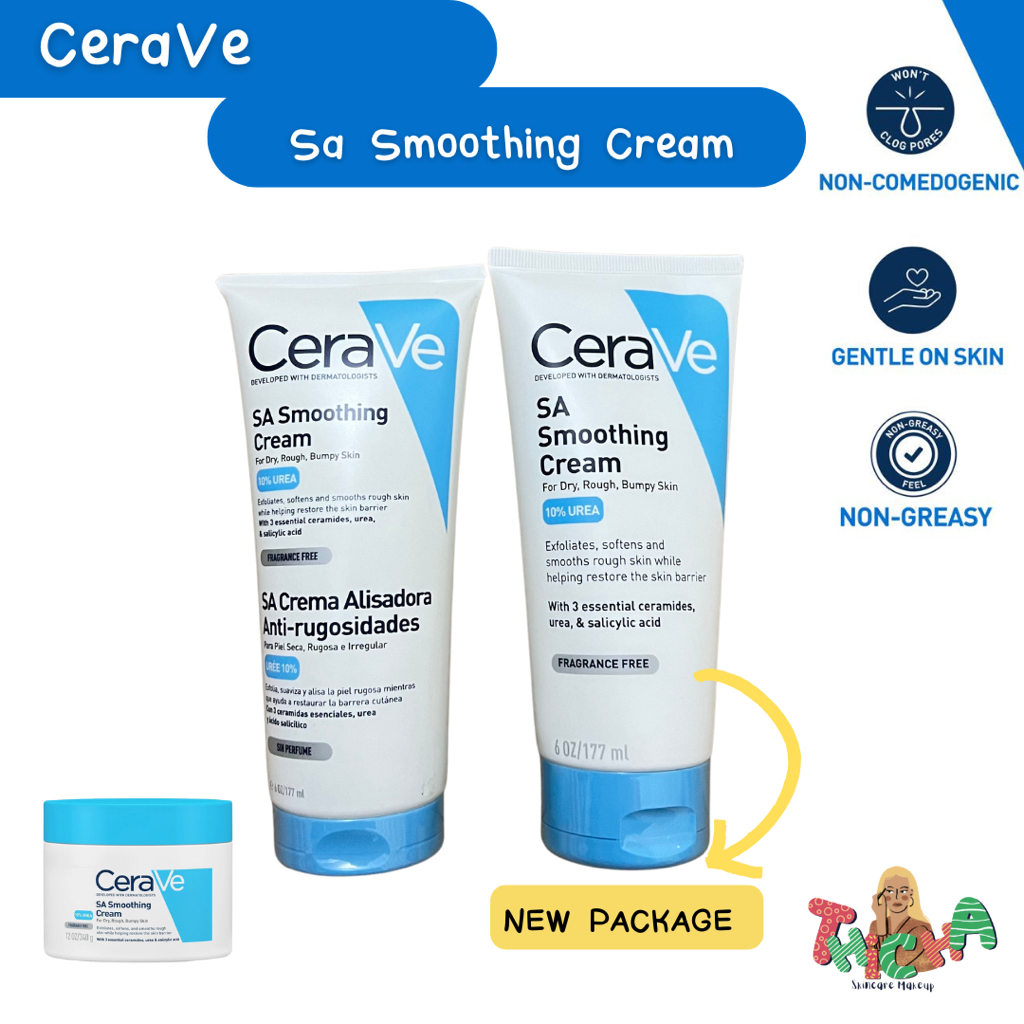 ใช้โค้ดส่วนลดไลฟ์/วิดีโอ✅CeraVe SA Smoothing Cream 177ml