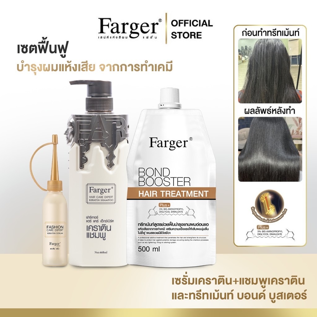 ซื้อ [แพ็คคู่สุดคุ้ม1+1]Farger เซ็ททรีทเม้นท์บำรุงผม กู้ผมเสีย