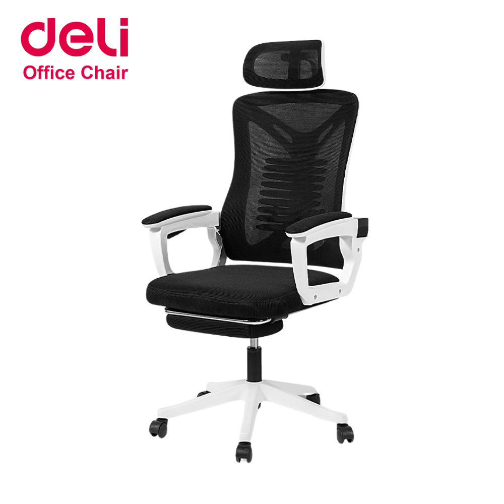 Deli เก้าอี้สุขภาพ เก้าอี้ทำงาน Ergonomic มีพนักพิงศีรษะ พร้อมที่วางขา ปรับเอนนอนได้ Office Chair
