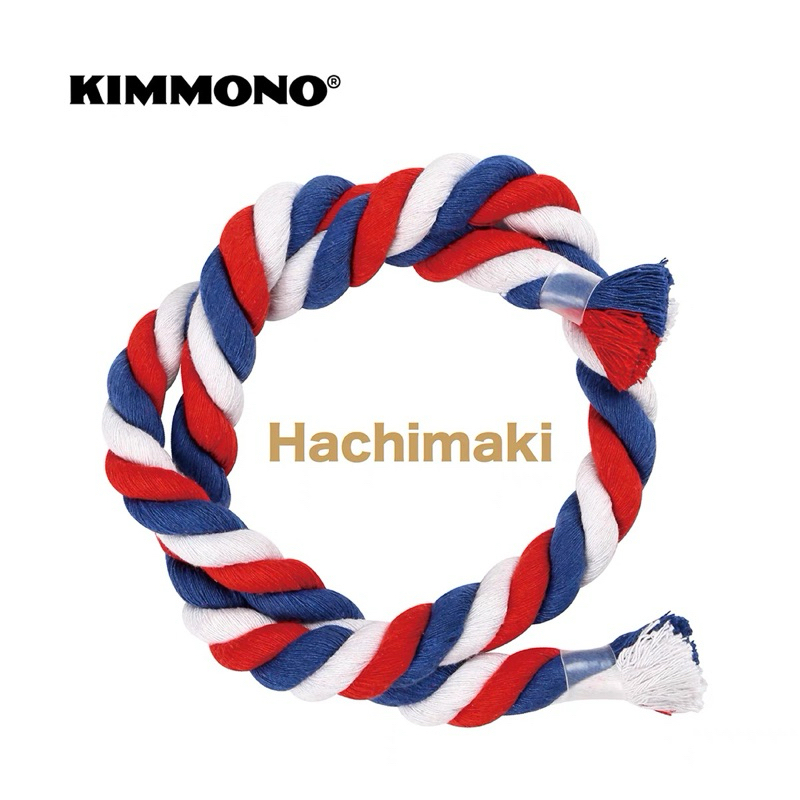 เชือกคาดหัว Hachimaki สีแดง ขาว น้ำเงิน แบรนด์ mmlab ขนาดยาว 110 cm