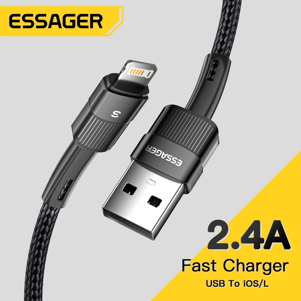 Essager USB To L ชาร์จเร็ว 2.4A สายชาร์จความไวสูงสามารถใช้งานร่วมกับอุปกรณ์ประเภทต่างๆ