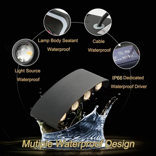 【COD】2W 4W 6W 8W LED โคมไฟติดผนัง LED ไฟติดผนัง กันน้ำ ไฟติดผนังภายนอก ในร่ม โคมไฟผนัง สีดำ โคมไฟหน้าบ้าน สําหรับตกแต่งบ