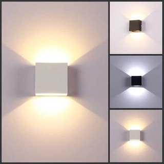 【COD】7W 12W LED โคมไฟติดผนัง กันน้ำกลางแจ้ง โคมไฟตกแต่ง บ้านโคมไฟติดผนังอลูมิเนียมพื้นผิวติด