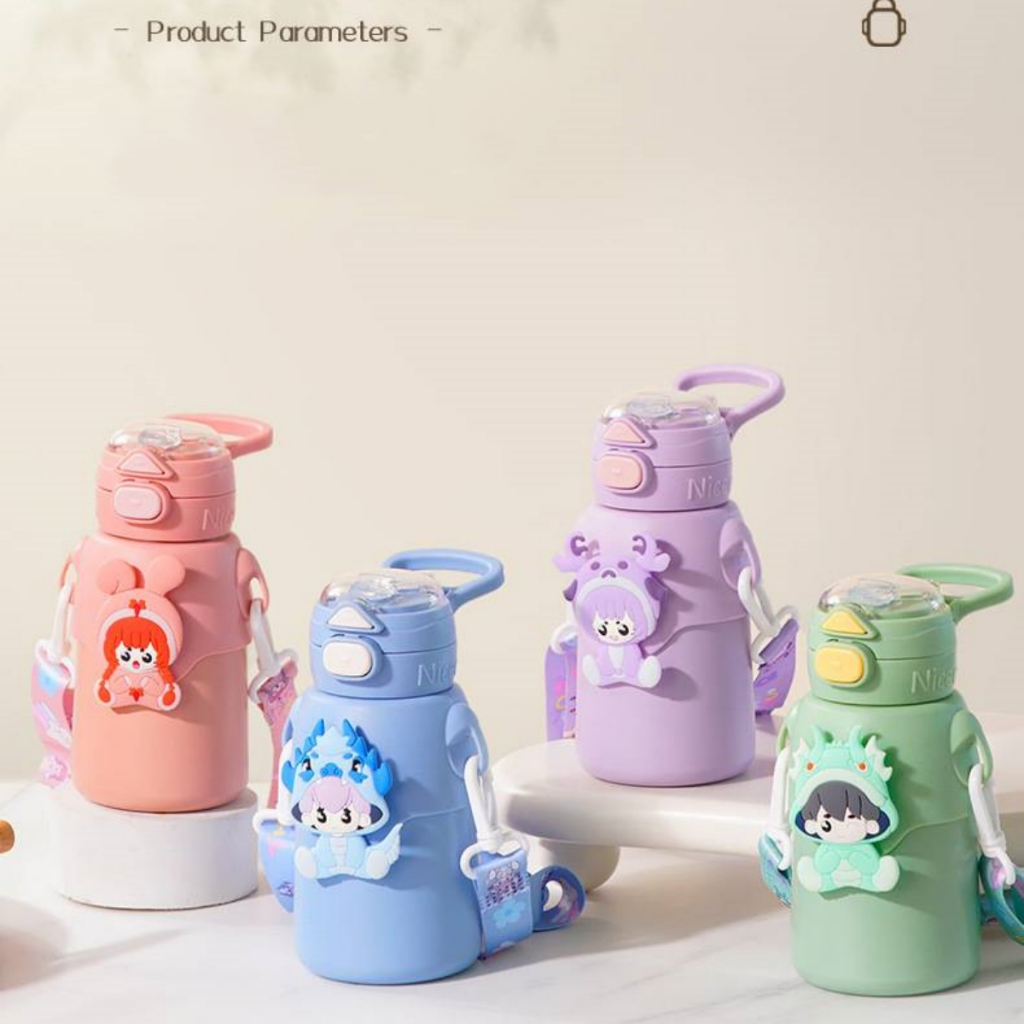 แก้วเก็บความเย็น2in1  316สแตนเลสแท้ พร้อมหลอด 500ml ลายการ์ตูนน่ารัก(เป็นแบบหลอดและแบบกระดก)