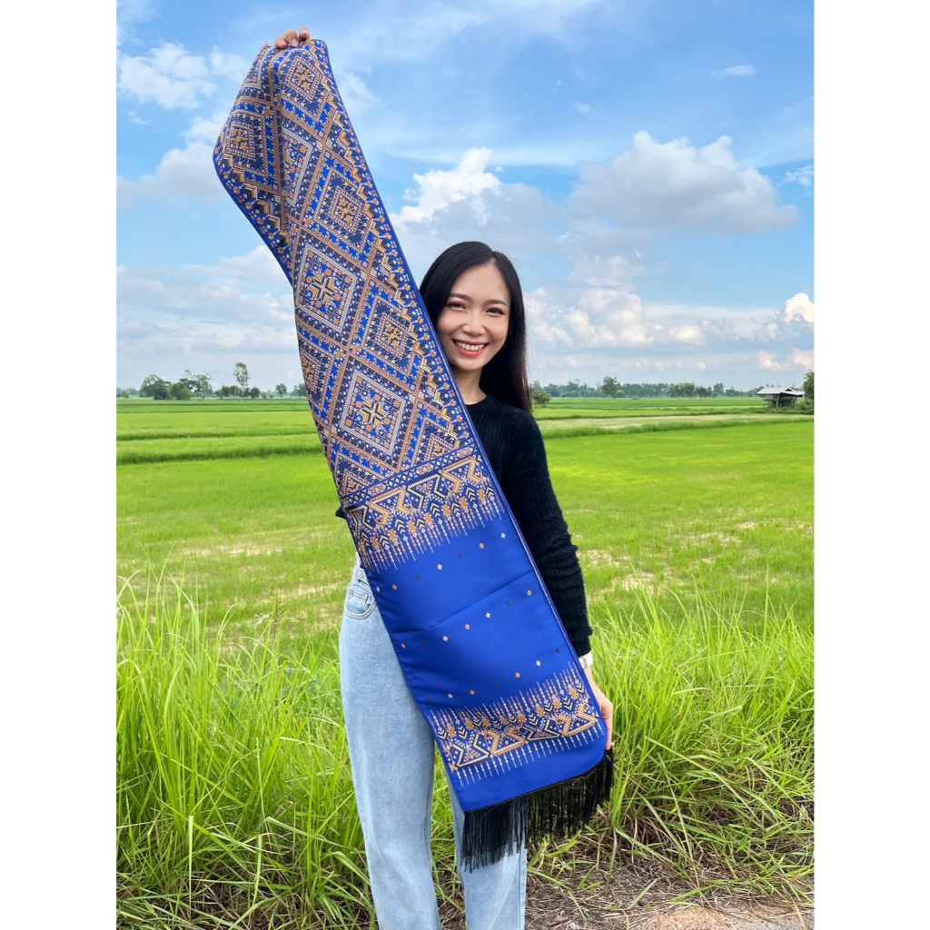 สไบแพรวา ดอกแก้วกัลยา ลายสวย มีหลายสีให้เลือก มีเก็บปลายทาง