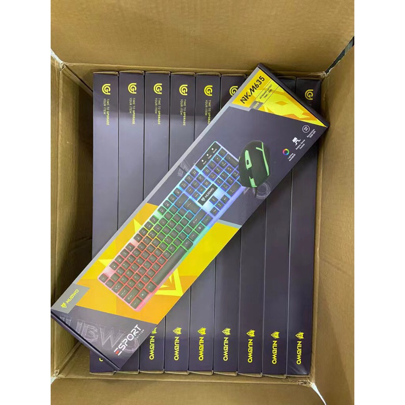 คีย์บอร์ด เกมมิ่ง nubwo รุ่น NKM635 ชุดคอมโบเซ๊ต สุดคุ้ม มีไฟ