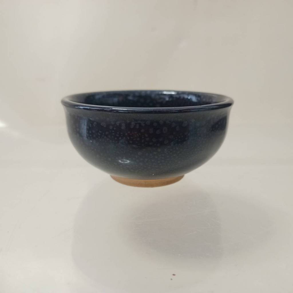 Kyo Kiyomizu yaki ware Japanese Matcha Tea bowl Shigeyoshi Saku Hisada Oil Droplets Tenmoku Bowl ,Ut