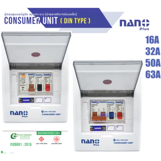(ส่งไวมาก มี มอก.)Nano ตู้คอนซูมเมอร์ ตู้คอนซูเมอร์ ยูนิต NN-CM NNP-CR CONSUMER UNIT NANO PLUS 2 ช่อง เมนเบรคเกอร์ธรรมแล