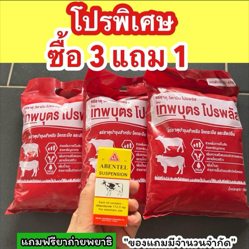เทพบุตรโปรพลัส วิตามินแร่ธาตุ 14 ชนิด สำหรับสัตว์เลี้ยง โปร 3 แถม 1