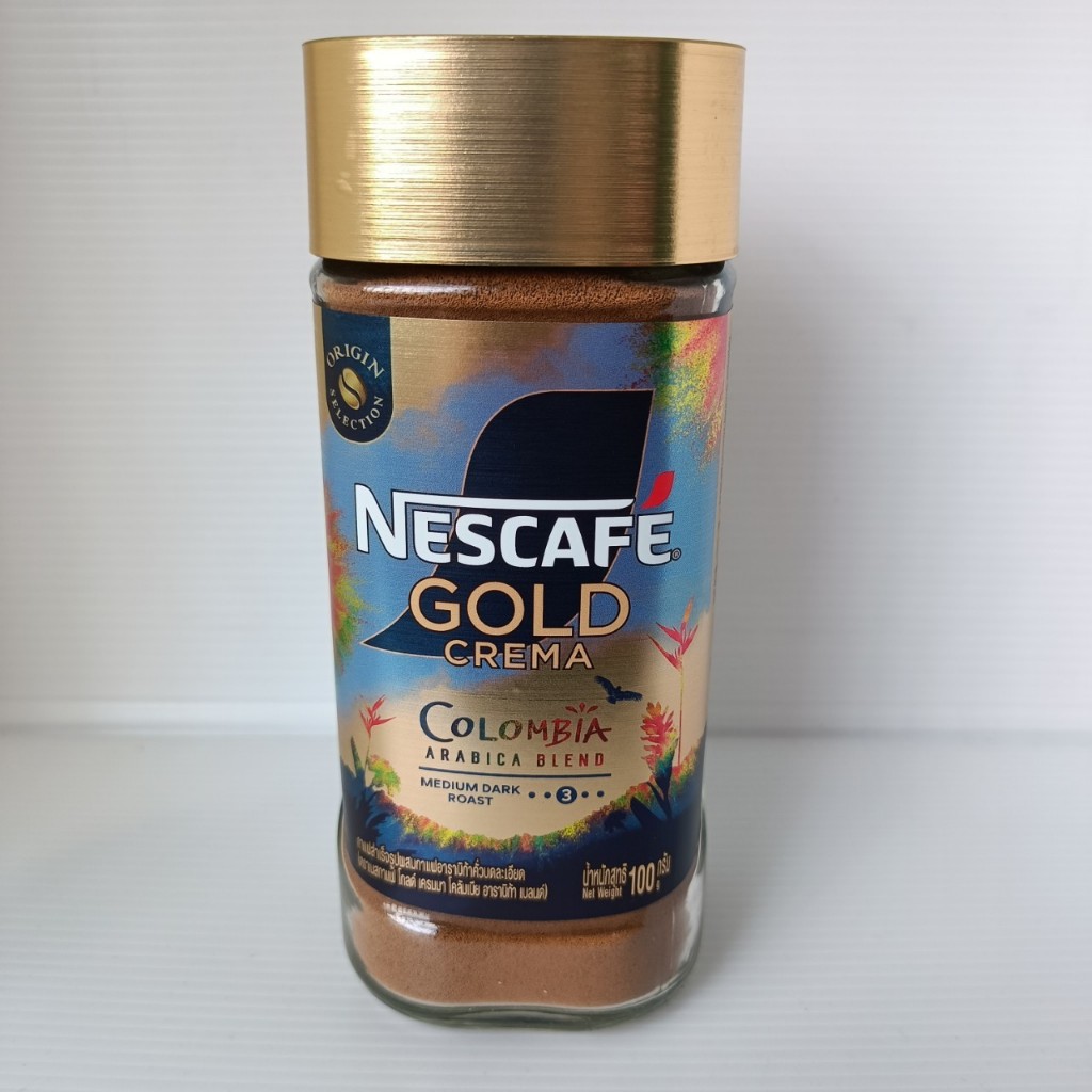 กาแฟสำเร็จรูป กาแฟคั่วละเอียด โกลด์ เครมมา โคลัมเบีย อาราบิก้า เบลนด์ ขนาด 100 กรัม