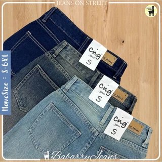 Babarry Style [S-6XL] - กางเกงขาสั้น ยีนส์ 5 ส่วน เอวสูง ยาว 23 นิ้ว