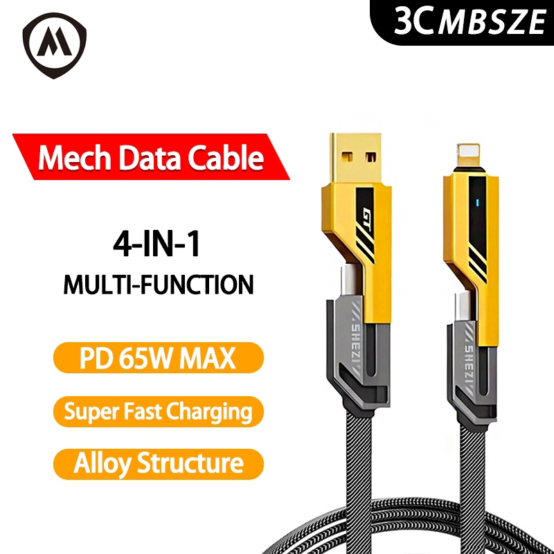 4 In 1 65W Fast สายชาร์จสําหรับ Android Usb Type C 4 ช่อง สําหรับ Android /IOS ทุกรุ่น
