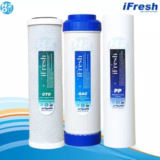 iFresh ไส้กรองน้ำ 5ขั้นตอน 10นิ้ว 3ไส้กรอง PP/เกร็ดคาร์บอน/คาร์บอนบล๊อก สำหรับเครื่องกรองน้ำทั่วไป