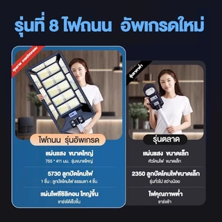 ไฟถนนโซล่าเซลล์ โซล่าเซลล์ Solar Light 5500000W กันน้ำ ไฟโซล่าเซลล์ แสงขาว ไฟถนนรีโมทคอนโทรล