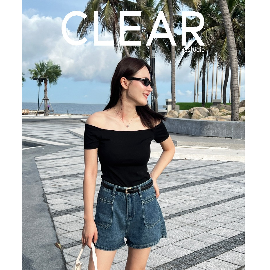 PP1 - เสื้อเปิดไหล่ ดูสูง รุ่นผ้านุ่ม ยิดได้เยอะ ใส่สบาย