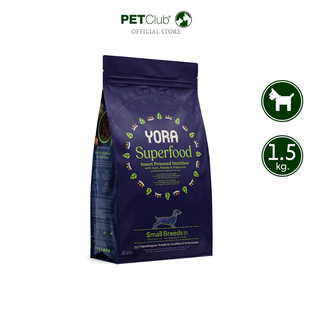 [PETClub] YORA Small Breeds - อาหารสุนัขโตพันธุ์เล็ก โปรตีนแมลง [1.5kg]