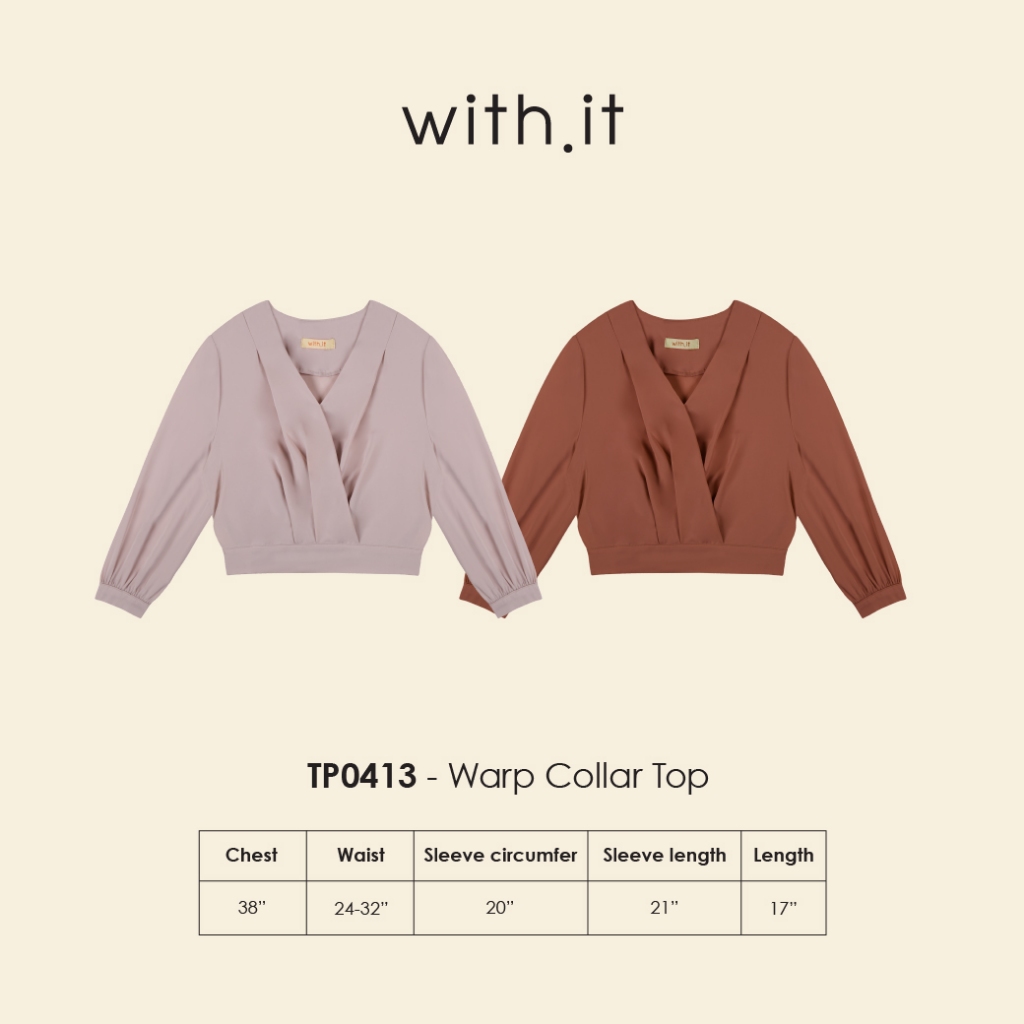 with.it.store - TP0413 เสื้อครอปป้ายหน้า