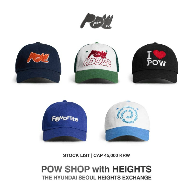 •พร้อมส่ง• POW SHOP หมวกแก็ป (파우)