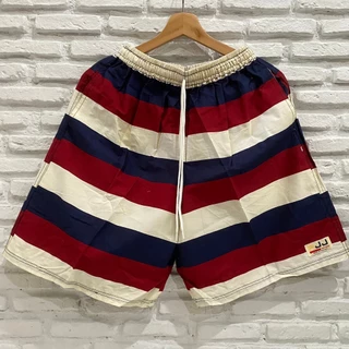 PJJ กางเกงเจเจแท้ กางเกงขาสั้น ยางยืด ลายริ้วรวมแบบ ดำกรม หลายขนาด (M/L/XL/2XL) ราคาถูก