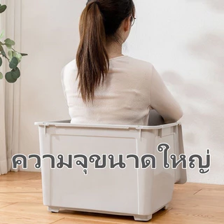 ล่องพลาสติก ฝาสไลด์ กล่องใส่ของเปิดด้านหน้า ลังอเนกประสงค์ กล่องพลาสติก พลิกปก ใช้เก็บของ มีฝาหน้า