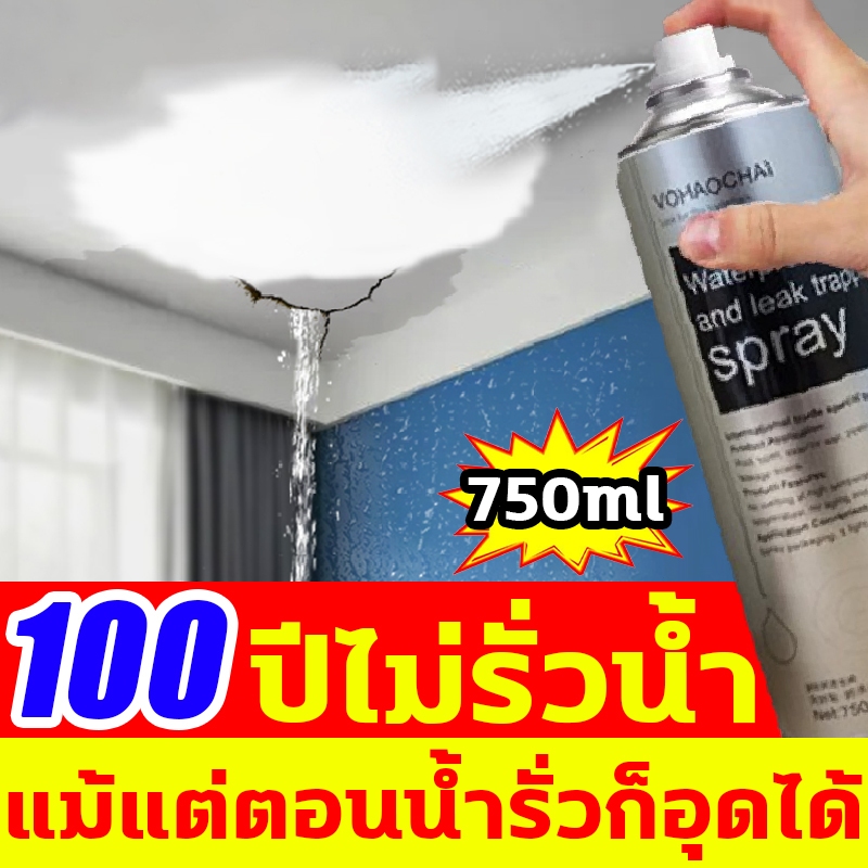 รั่วน้ำตรงไหนก็สเปรย์ตรงนั้น สเปรย์อุดรอยรั่ว 750ml หยุดรั่วซึมอย่างรวดเร็วใน 3 วิ สเปรย์กันซึม สเปรกันซึม สเปรกันรั่ว