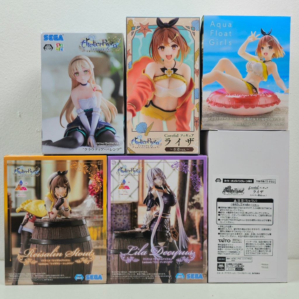 [ฟิกเกอร์แท้] Atelier Ryza - Reisalin Stout / Klaudia Valentz - Coreful / Chokonose / Aqua Float / Noodle Stopper (SEGA)