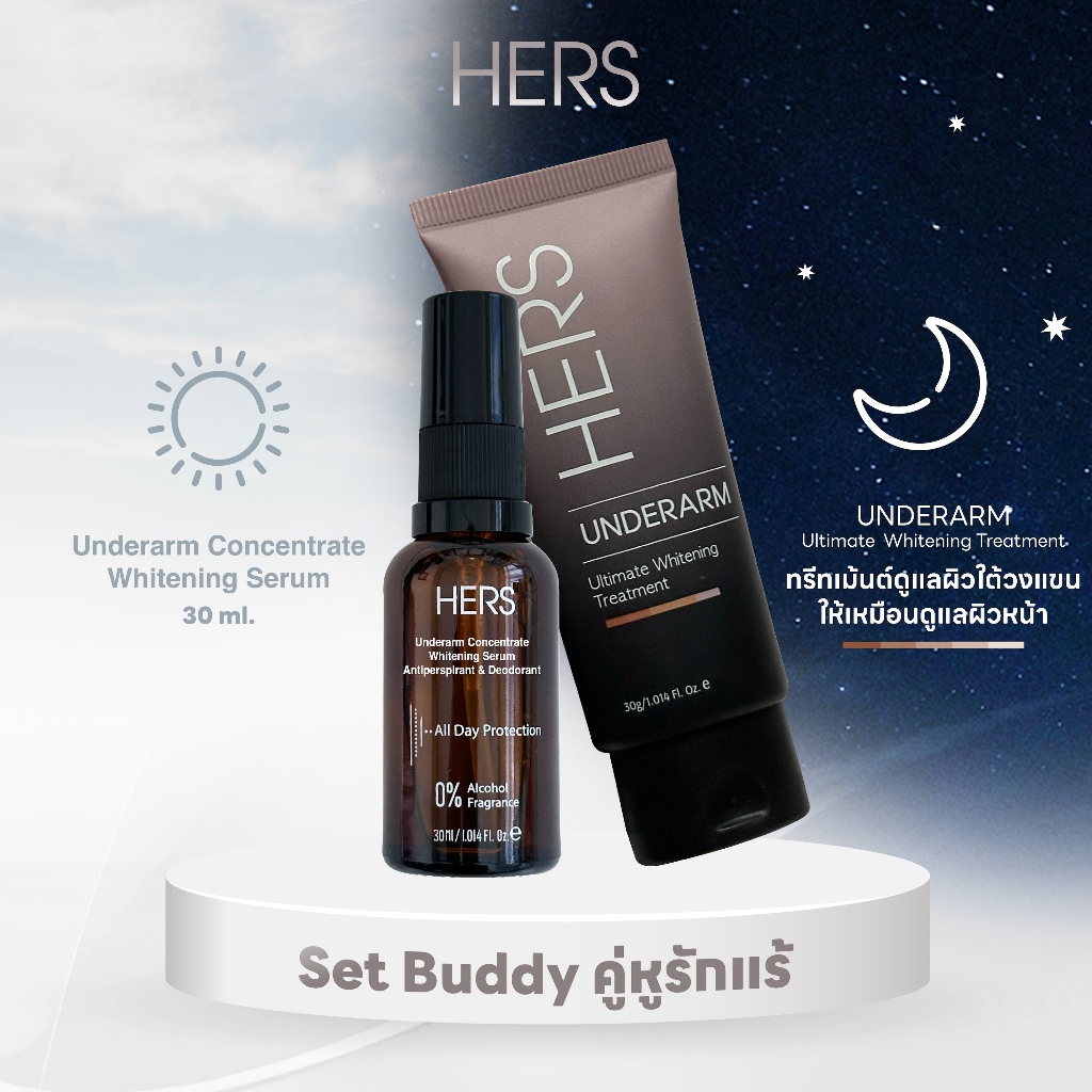 Hersเซรั่มรักแร้คุ่มกลิ่น 30ML  +Treatment รักแร้ขาว 30 ML
