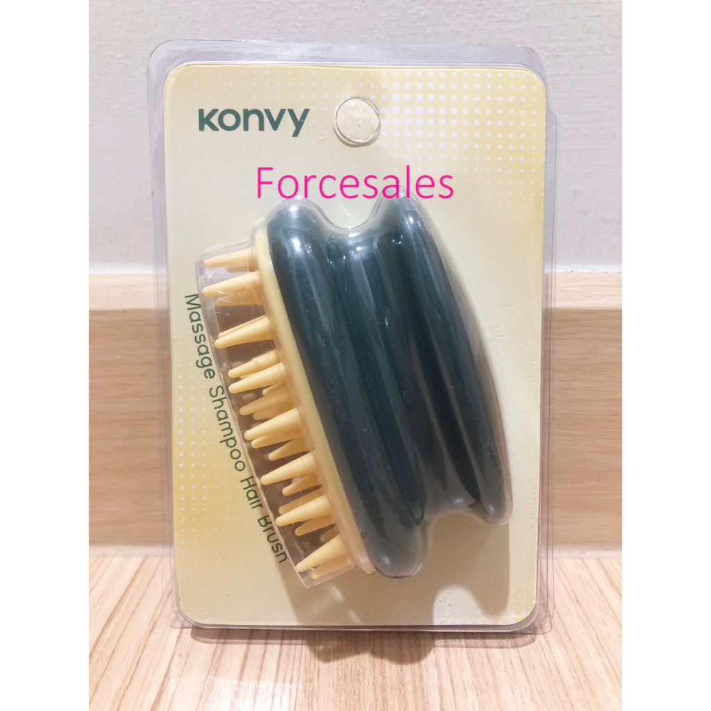 Konvy แปรงสระผมและนวดหนังศีรษะ สีเขียว 1ชิ้น