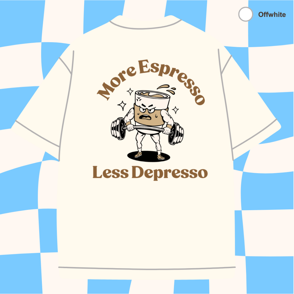 GymBeast | More Espresso - Offwhite | Oversized T-shirt UNISEX | ผ้าหนานุ่มสุดๆ ทรงสวย 💪🏼✨