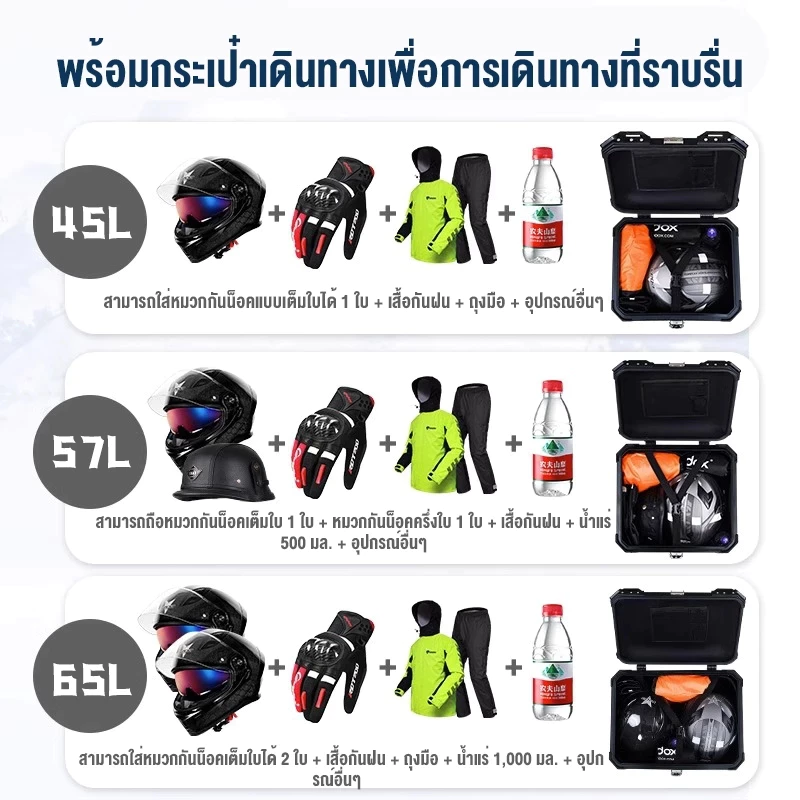 กล่องท้ายรถมอเตอร์ไซค์ อลูมิเนียม AL bm motor 45/57/65L thumbnail 4